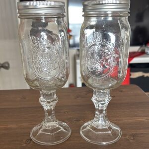 Clear Glass Mason Jar Goblets